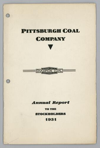 Pittsburgh Coal Company annual report to the stockholders