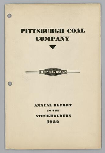Pittsburgh Coal Company annual report to the stockholders