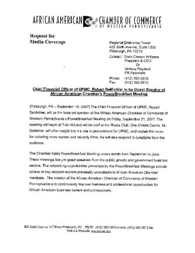 Chief Financial Officer of UPMC