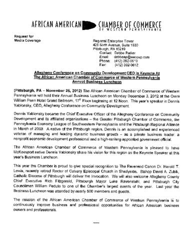 Allegheny Conference on Community Development CEO
