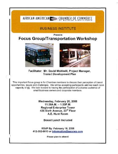 Focus GroupTransportation Workshop-Flyer