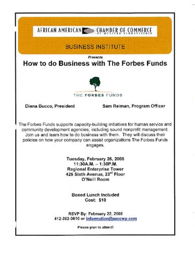 How to do Business with the Forbes Funds-Flyer