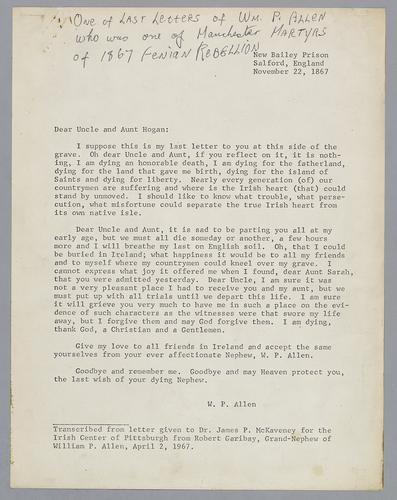 To Uncle and Aunt Hogan, TL, Transcript