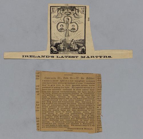 Clippings, (including--Illustration memorializing the "Manchester Martyrs"), undated