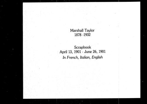 Marshall Taylor Scrapbook, Volume 5 (also in French and Italian)
