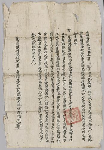 Seller: 吳秉鑒 [WU Bingjian] -- Buyer: 謝 [XIE] -- Place: 福建省閩縣 [Fujian Sheng Min Xian] -- Government