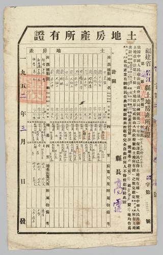 Owner: 林宗 [LIN Zong] 吳淑珍 [WU Shuzhen] 林涯 [ LIN Ya] and 林貢 [LIN Gong] -- Place: 福建省晉江縣 [Fujian Sheng Jinjiang Xian] -- Government