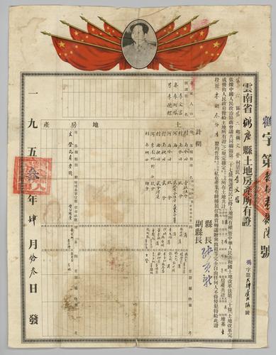 Owner: 李文富 [LI Wenfu] -- Place: 雲南省鶴慶縣 [Yunnan Sheng Heqing Xian] -- Government