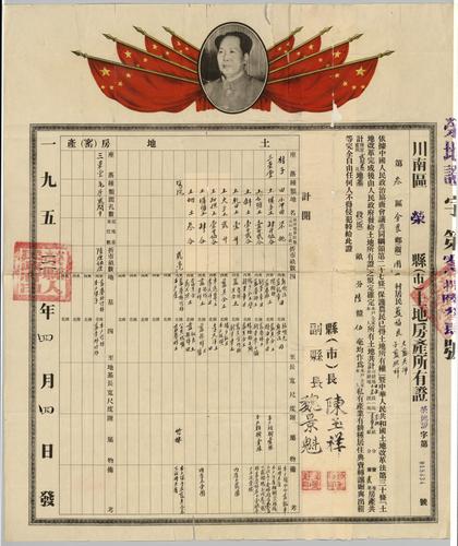 Owner: 藍福良 [LAN Fuliang] -- Place: 四川省榮縣 [Sichuan Sheng Rong Xian] -- Government