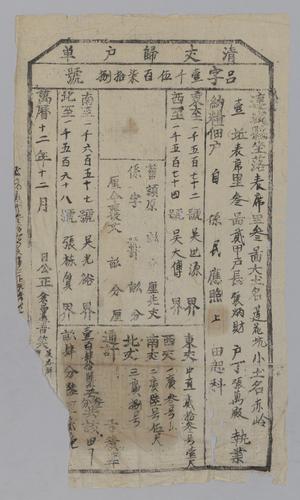 Owner: 張炳財 [ZHANG Bingcai] -- Place: 福建省連城縣 [Fujian Sheng Liancheng Xian] -- Personal