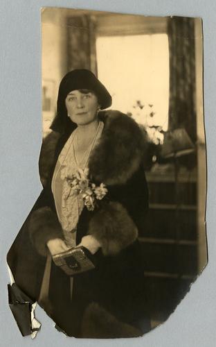 Mary Roberts Rinehart in fur
