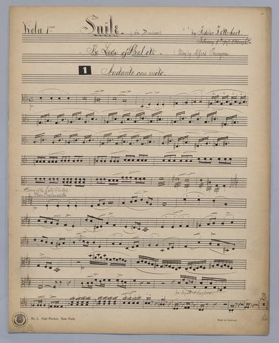Suite in D minor The lady of Shalott - Parts: Viola 1,