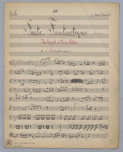 Suite Fantastique in E minor : The Legend of Sleepy Hollow (by Washington Irving) - Parts: Viola,