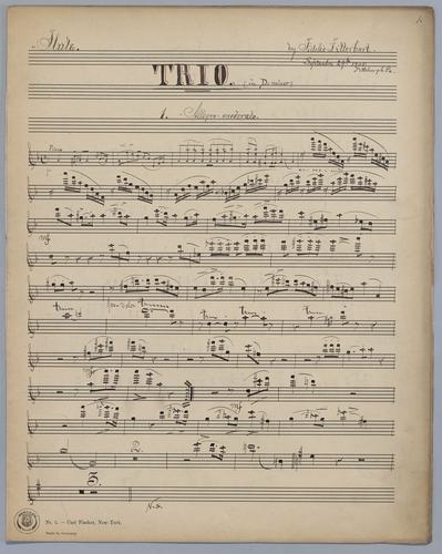Trio for Violin, Flute and Piano in D Minor - Parts: Flute,
