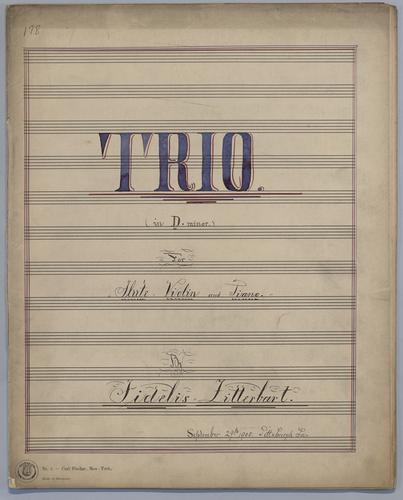 Trio for Violin, Flute and Piano in D Minor - Score,