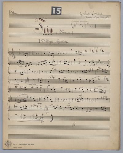 Trio for Violin, Flute and Piano in D Minor - Parts, Violin,