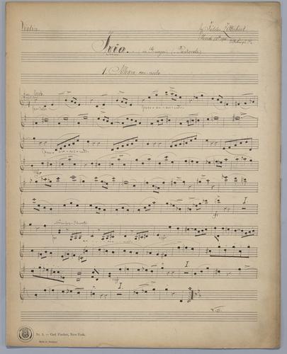 Trio for Violin, Flute and Piano in G Major - Parts: Violin,