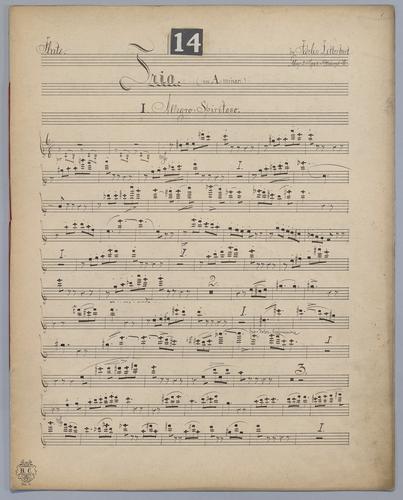 Trio for Violin, Flute and Piano in A Minor - Parts: Flute,