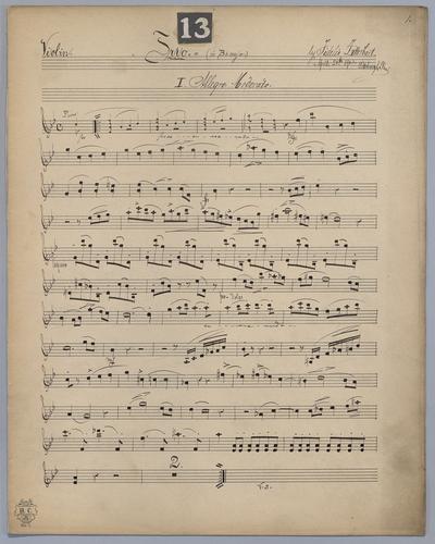 Trio for Violin, Flute and Piano in Bb major - Parts: Violin,