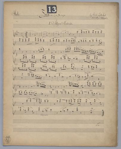 Trio for Violin, Flute and Piano in Bb major - Parts: Flute,