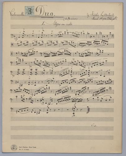 Duo : [no.] 3 for Violin and Violoncello - Parts: Violoncello,
