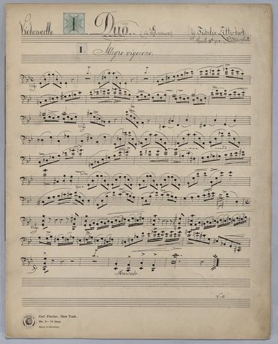 Duo : [no.] 1 for Violin and Violoncello - Parts: Violoncello,