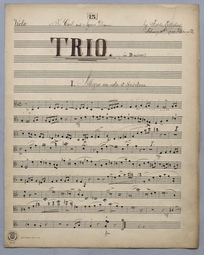 Trio in D Minor - Parts: Viola,