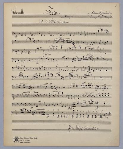 6tes Trio - Parts: Violoncello,