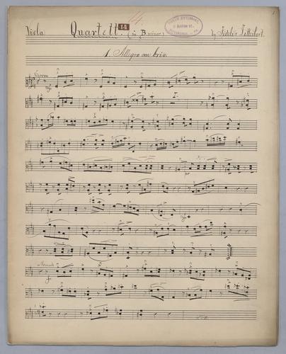 Quartett : [no.] 14 - Parts: Viola