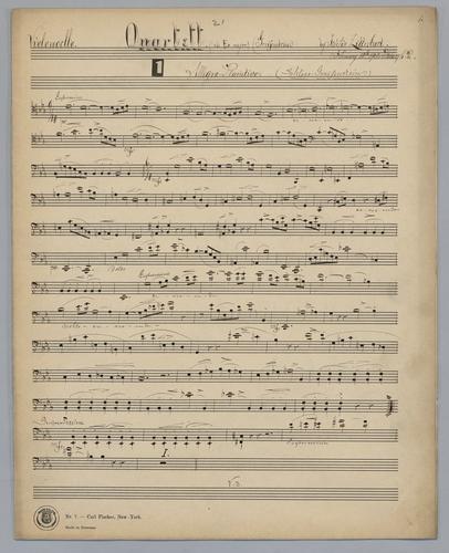 Quartett : [no.] 21 - Parts: Violoncello,
