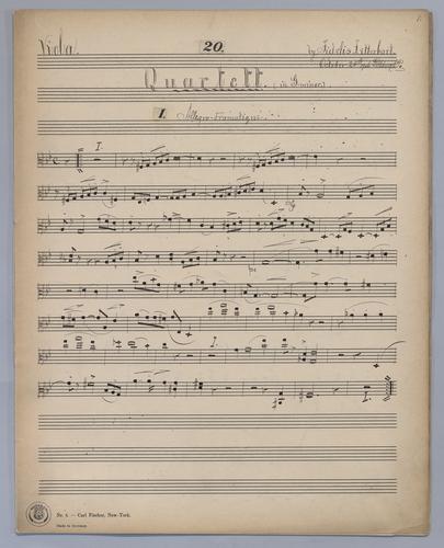 Quartett : [no.] 20 - Parts: Viola,