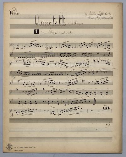Quartett for 2 Violins, Viola and Piano - Parts: Viola,