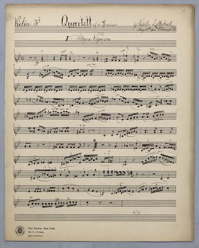 Quartett for 4 Violins in G Minor - Parts: Violin 3,