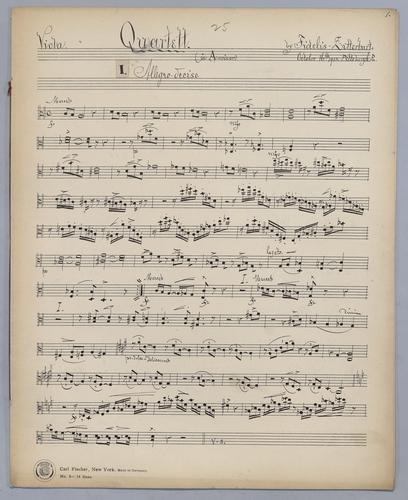 Quartett : [no.] 25 - Parts: Viola,