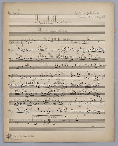 Quartett for 2 Violins, Viola [or] Violoncello and Piano - Parts: Violoncello,