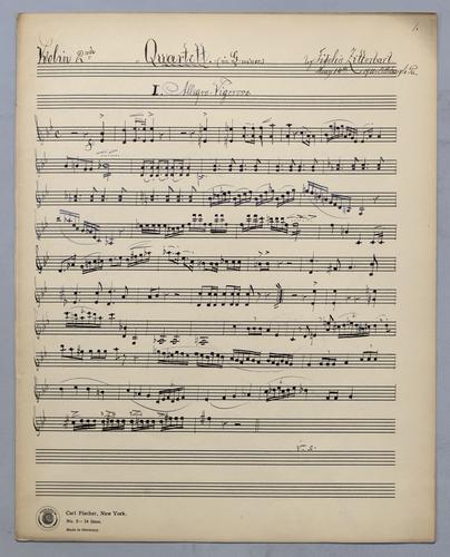 Quartett for 4 Violins in G Minor - Parts: Violin 2,