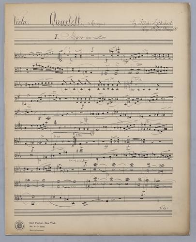 Quartett for 2 Violins, Viola and Piano - Parts: Viola,