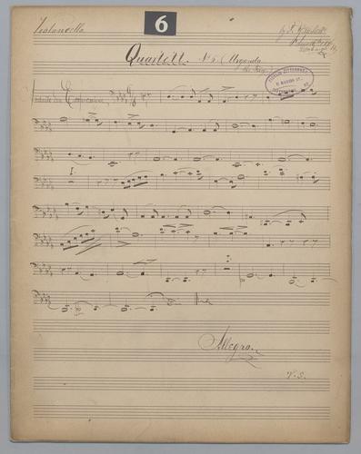 Quartett : No. 6 - Parts: Violoncello,