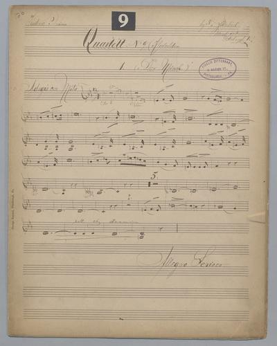 Quartett : no. 9 - Parts: Violine 1,