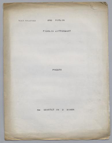 Presto : from D Minor Quartette - Parts: Violin 2