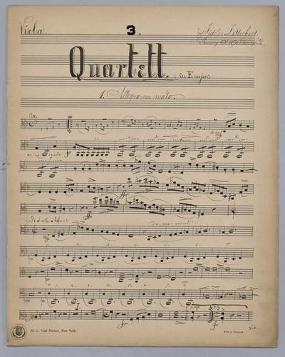 Quartett : [no.] 3 - Parts: Viola,