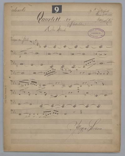 Quartett : no. 9 - Parts: Violoncello,