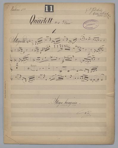 Quartett : No. 11 - Parts: Violin 1,