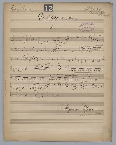 Quartett : No. 12 - Parts: Violine Secondo,