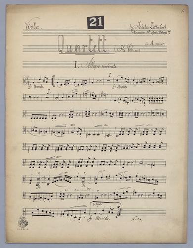 Quartett : [no.] 21 - Parts: Viola,