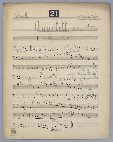 Quartett : [no.] 21 - Parts: Violoncello,
