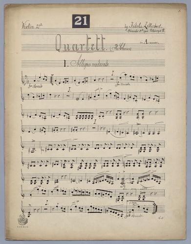 Quartett : [no.] 21 - Parts: Violin 2,