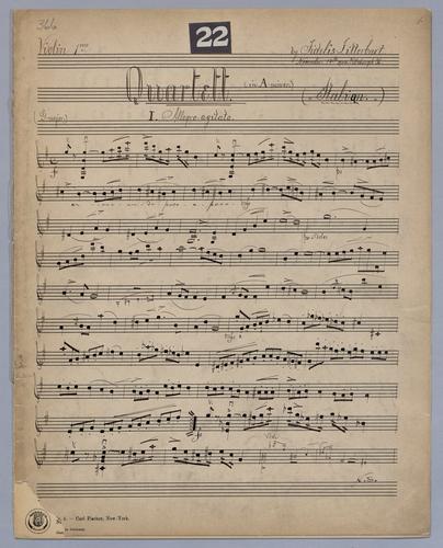 Quartett : [no.] 22 - Parts: Violin 1,