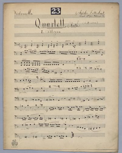 Quartett : [no.] 23 - Parts: Violoncello,
