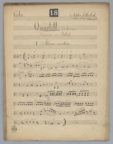 Quartett : [no.] 18 - Parts: Viola,